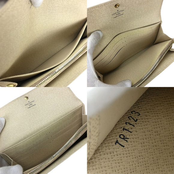 LOUIS VUITTON Bifold Wallet Portefeuille Sara N61735 Damier Azur Leather LV PVC - Picture 8 of 9